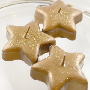 10 pack of Gold Star floating candles 2" Twinkle Twinkle Little Star Baby Shower, Under the Stars wedding centerpieces, starry night