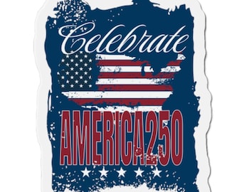 Amerikas Geburtstag 250. Feier Die-Cut Magnet, Unabhängigkeitstag, Amerikanisch, Vintage Stil, 4.
