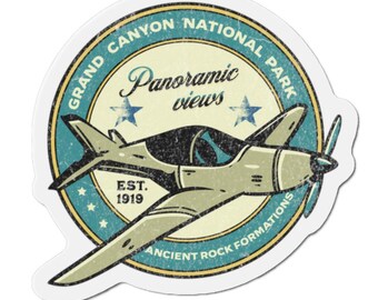 Grand Canyon National Park Airplane Tours Panoramic Views Die-Cut Magnet-Grand Canyon National Park Souvenir, Nature Lover, Arizona Souvenir