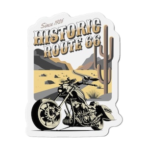 Route 66 Vintage  Die-Cut Magnet - Perfect for Road Trip Lovers, Biker Gift, Motorcycle Travel Decor, Souvenir, Unique Gifts, Christmas Gift