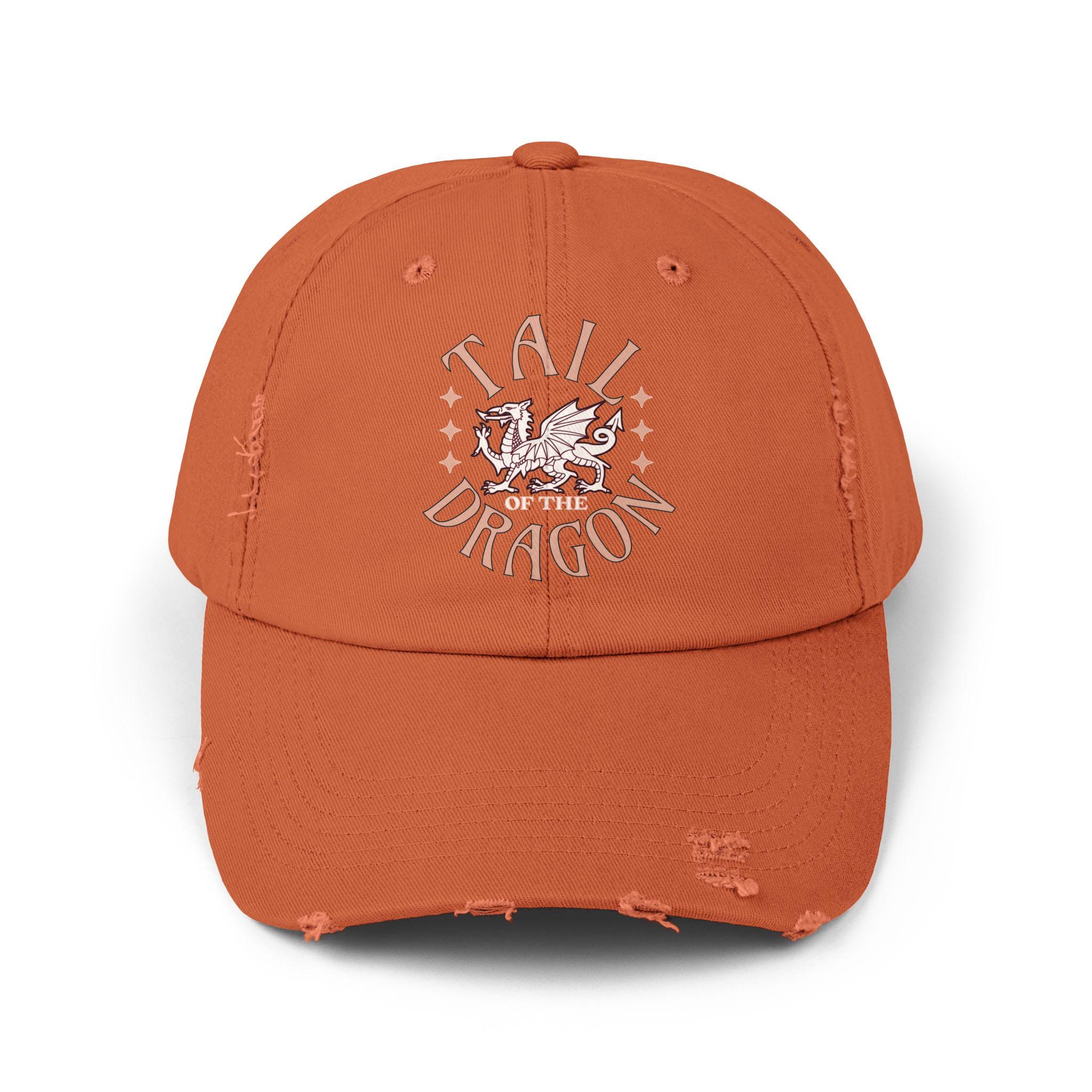 Tail of the Dragon Unisex Distressed Cap, Motorcycle, Biker Gift