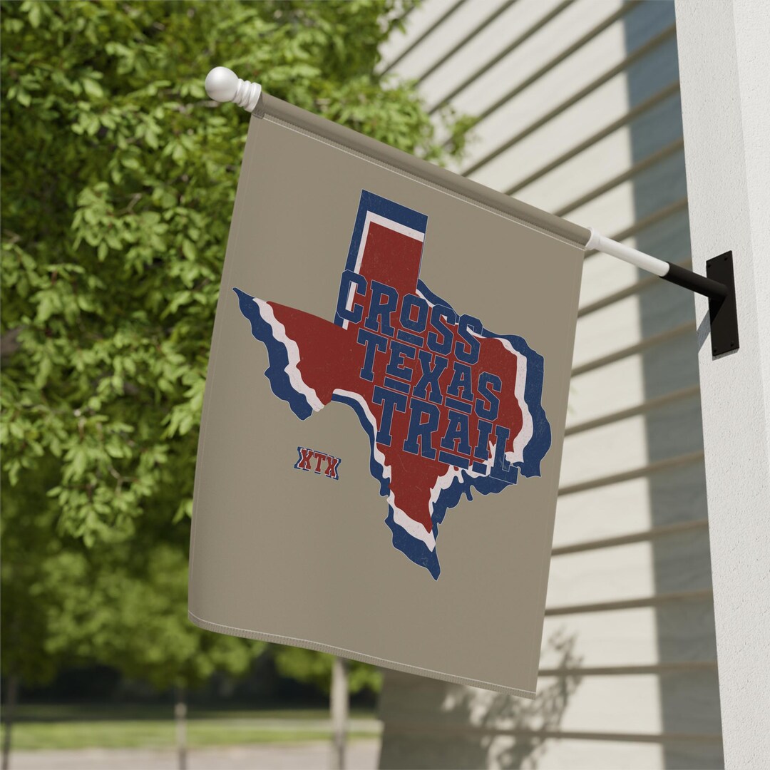 Cross Texas Trail Garden Flag - House Banner, Texas State Map Banner ...