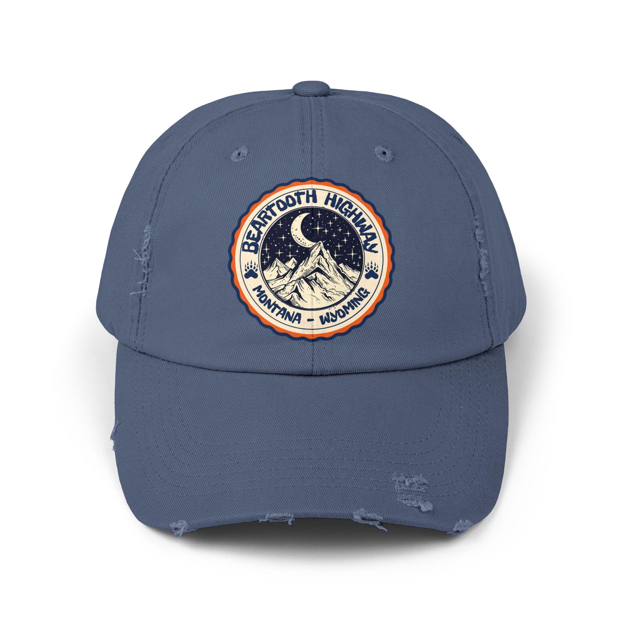 Beartooth Highway Design Unisex Distressed Cap, Travel Accessory