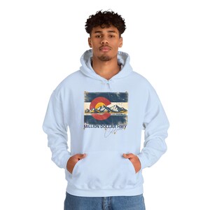 Million Dollar Highway Colorado Flag Unisex Heavy Blend™ Hooded Sweatshirt - Colorado Rocky Mountains, Silverton Colorado, Ouray Colorado