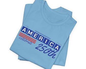 アメリカ建国250周年記念ユニセックスTシャツ、愛国的なお祭り、独立