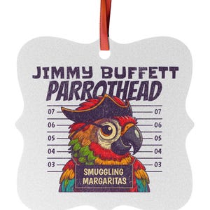 Jimmy Buffett Tropical Parrothead Aluminum Ornament, Perfect for Jimmy Buffett Fan, Holiday Décor, Unique Gift, Beach Lover Gift, Parrothead