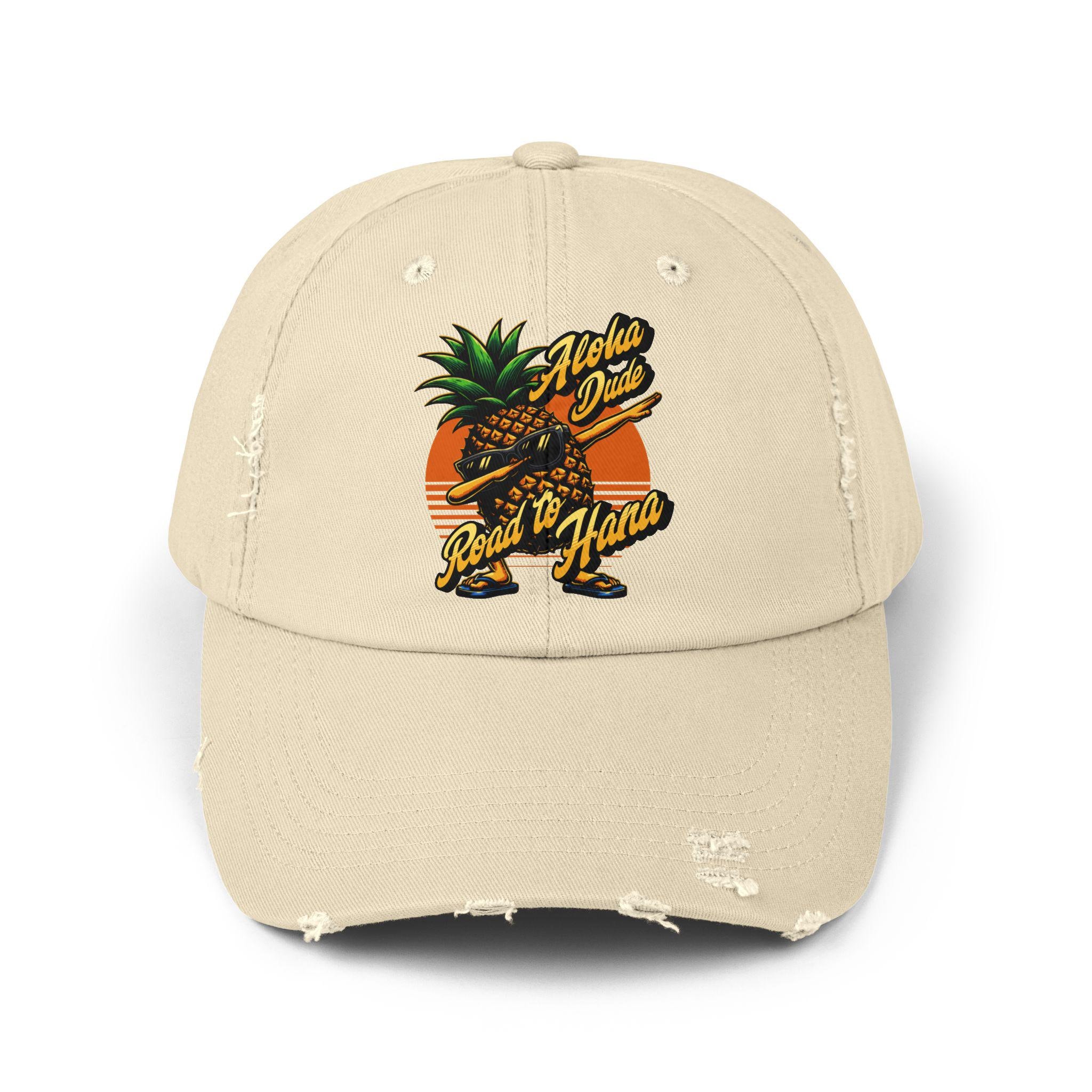 I♡Hawaii Road to Hana Aloha Dude Distressed Cap, Maui Hana Hat, Hawaii Cap