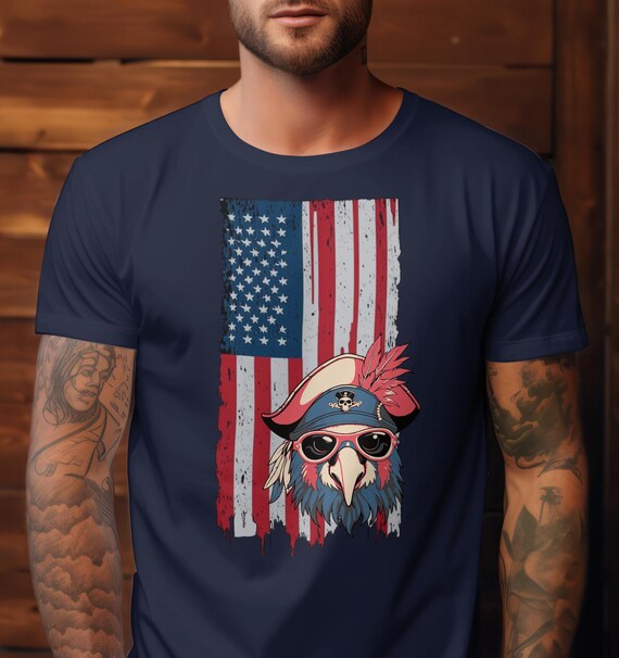 Jimmy Buffett Patriotic Pirate Parrot Tee, Parrothead