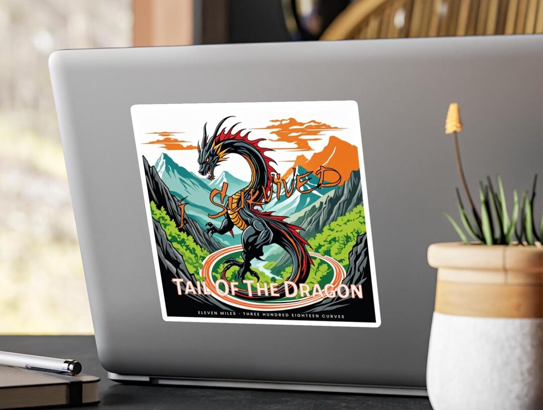 Tail of the Dragon I Survived Vinyl Decals, Biker Gift, Motorcycle