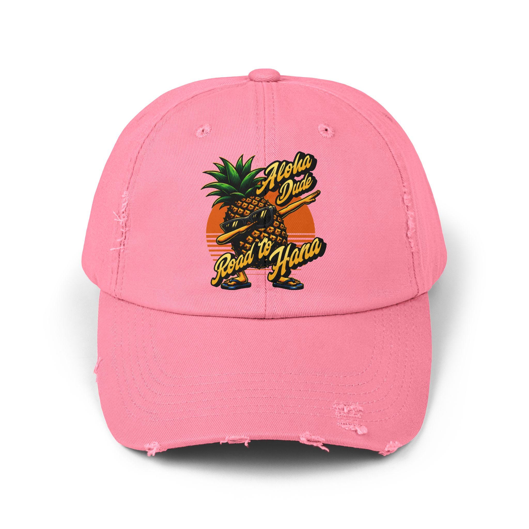 Road to Hana Aloha Dude Distressed Cap, Maui Hana Hat, Hawaii Cap