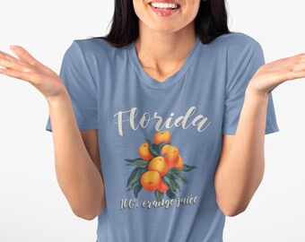 Florida 100% Orange Juice Fruit on Tree Unisex Short Sleeve Tee