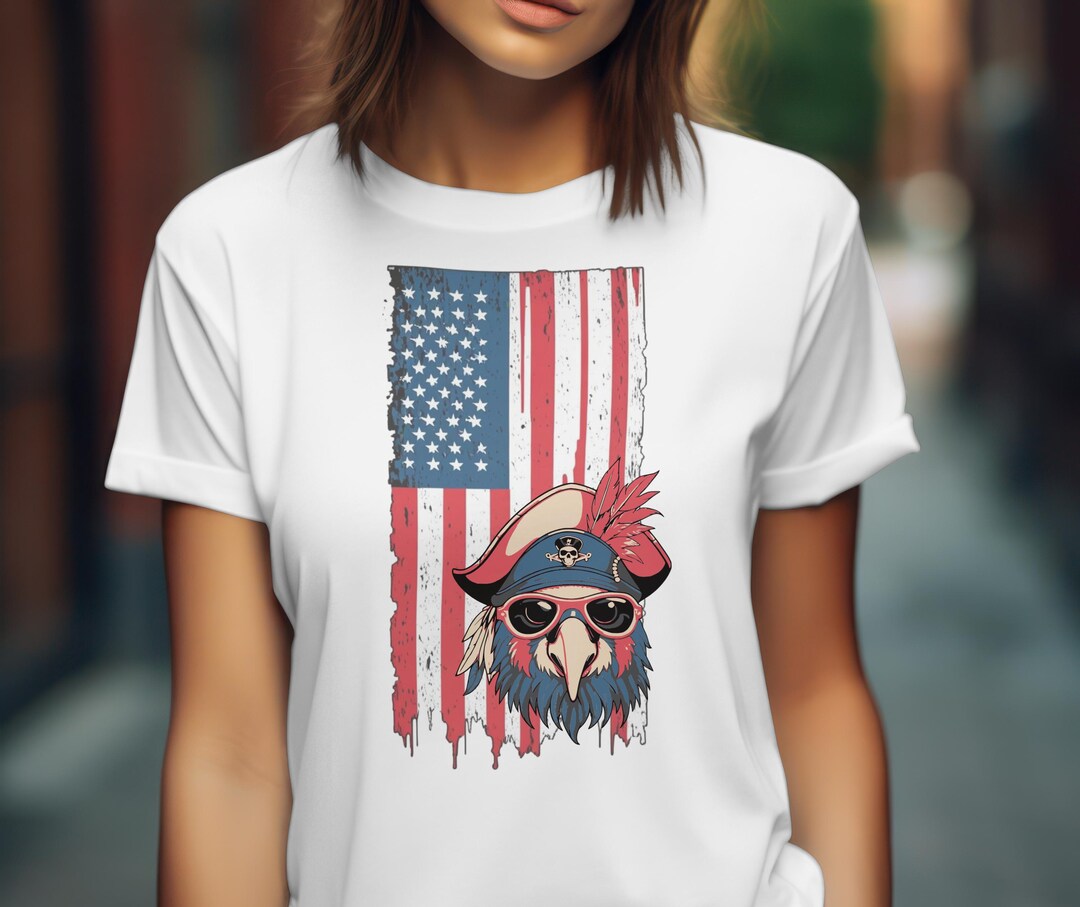 Jimmy Buffett Patriotic Pirate Parrot Tee, Parrothead