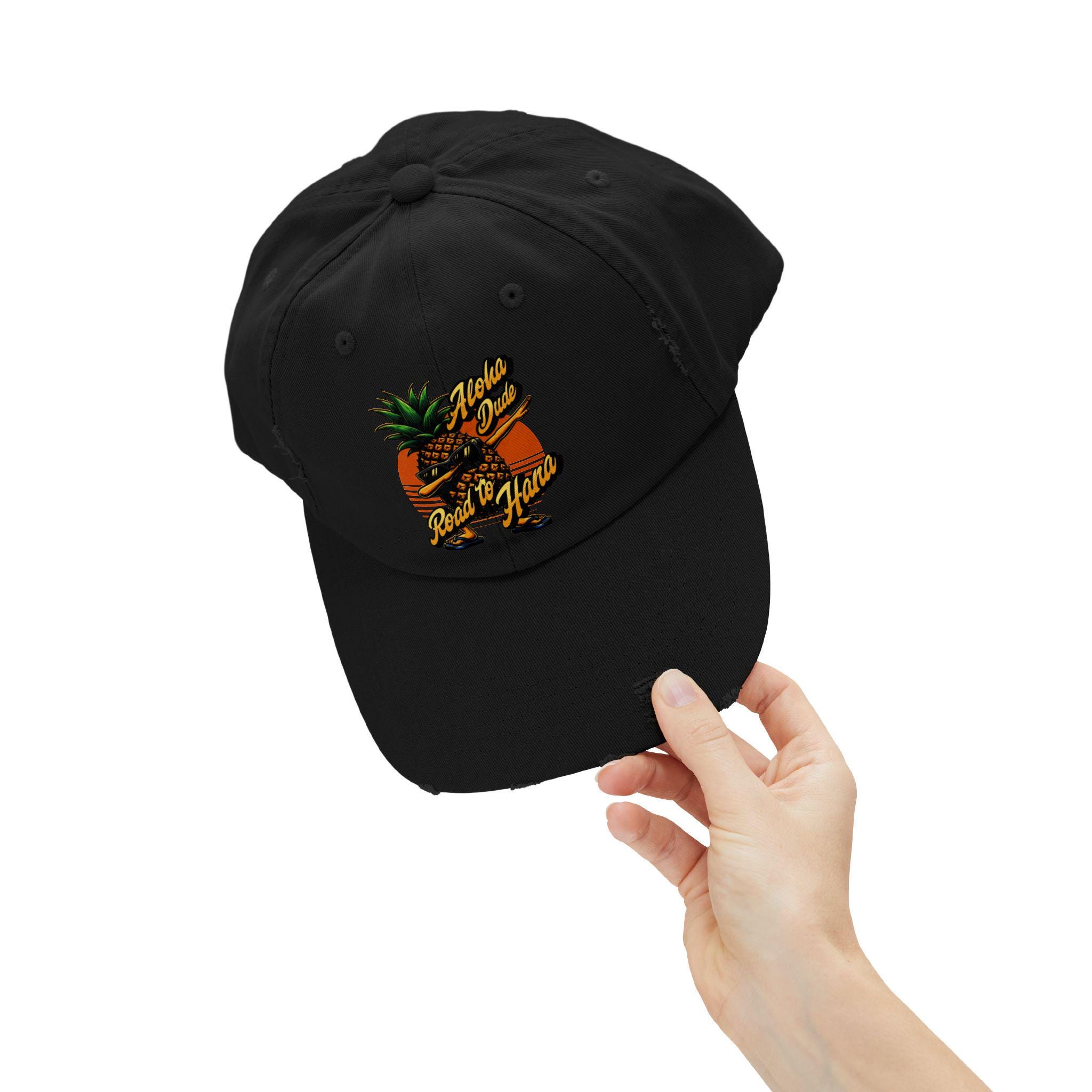 I♡Hawaii Road to Hana Aloha Dude Distressed Cap, Maui Hana Hat, Hawaii Cap