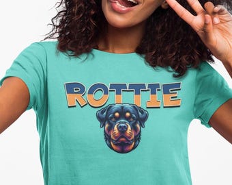 Hund - Rottweiler ROTTIE Unisex Jersey Kortärmad T-shirt Fin Bokstäver Rottweiler Design Unik Bästa Gåva för Hundälskare Rottie Fans