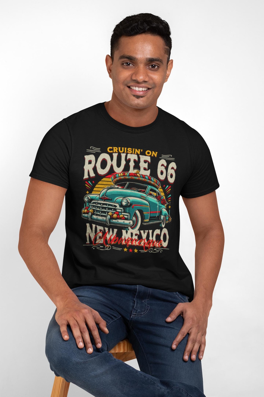 Route 66 Albuquerque Vintage Tee, Retro Car Shirt, Travel Lover