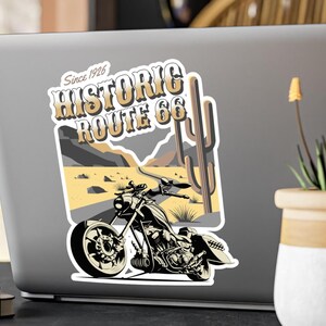 Route 66 Vintage Vinyl Decal for Travelers, Motorcycle Lovers, Biker Gift, Travel Enthusiasts, Historic, Retro ride, Gift for Bikers, Unique