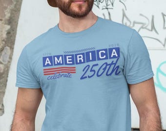 アメリカ建国250周年記念ユニセックスTシャツ、愛国的な祝祭、独立記念
