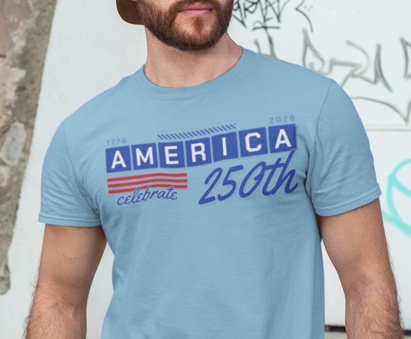 アメリカ建国250周年記念ユニセックスTシャツ、愛国的なお祭り、独立
