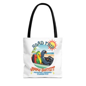 Jimmy Buffett Parrothead Road Trip Tote Bag, Jimmy Buffett Inspired, Beach Carryall, Travel Accessory, Gift for Music Lovers, Summer Vibes