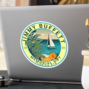 Jimmy Buffett Sailboat Tropical Kiss-Cut Vinyl Decals for Beach Lovers - Parrothead Gift, Jimmy Buffett Inspired, Paradise, Margaritaville