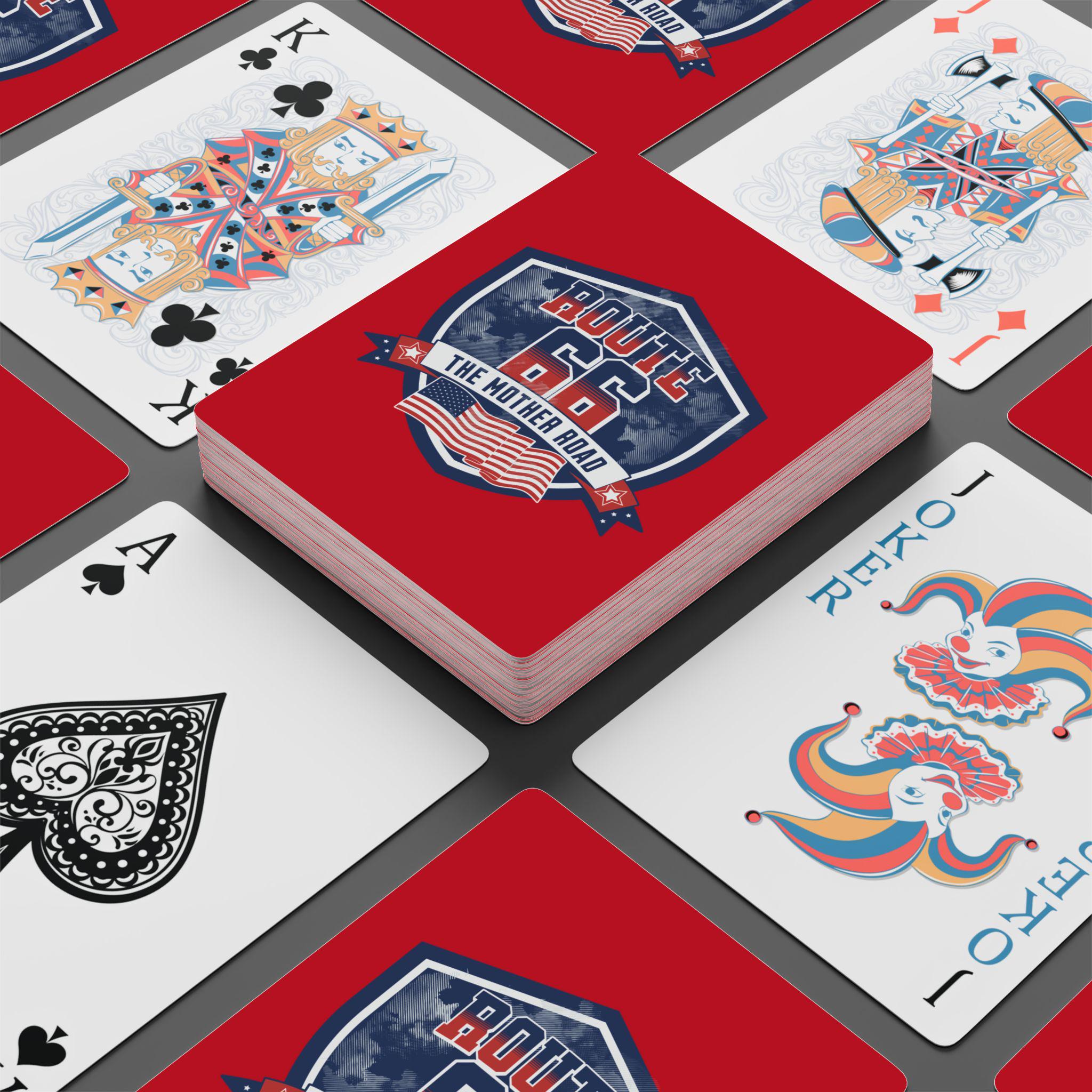 Route 66 Poker Playing Cards Set, Game Night, Route 66 Theme