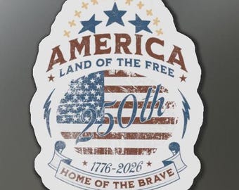 Amerikas Geburtstag 250. Vaterländischer Gestanzter Magnet für Amerika 250.Feier, USA, veteranen, Unabhängigkeitstag, 4. Juli, Volksgedenktag