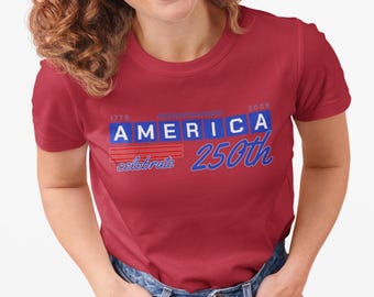アメリカ建国250周年記念ユニセックスTシャツ、愛国的な祝祭、独立記念
