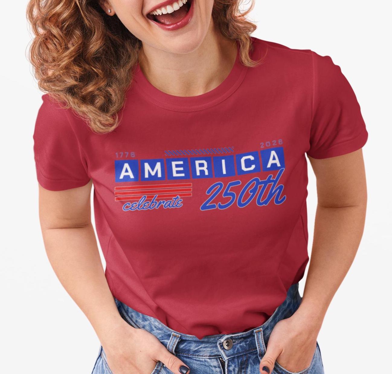 アメリカ建国250周年記念ユニセックスTシャツ、愛国的なお祭り、独立