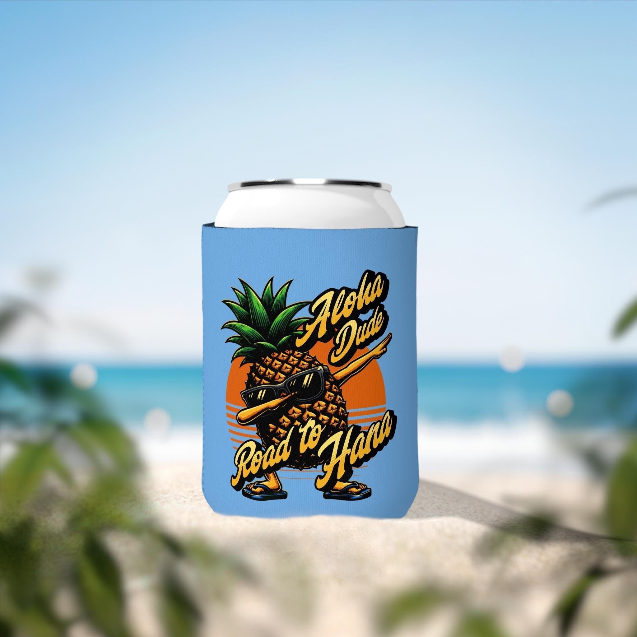 Road to Hana Pineapple Aloha Dude Can Cooler Sleeve, Beach Party