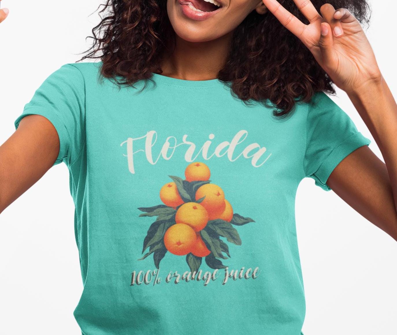 Florida 100% Orange Juice Fruit on Tree Unisex Short Sleeve Tee