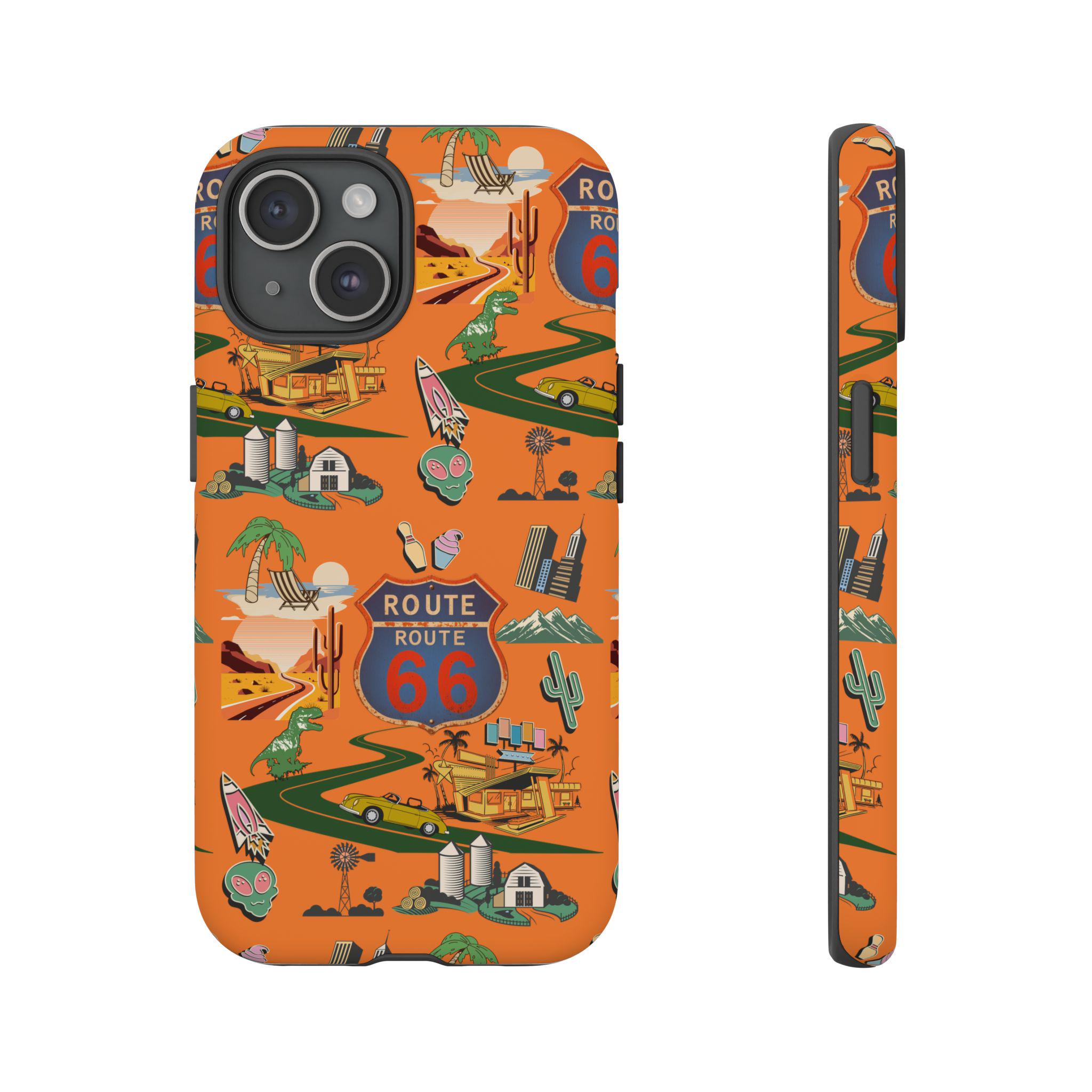 Route 66 Highway Adventure Phone Case, Retro Travel Accessory