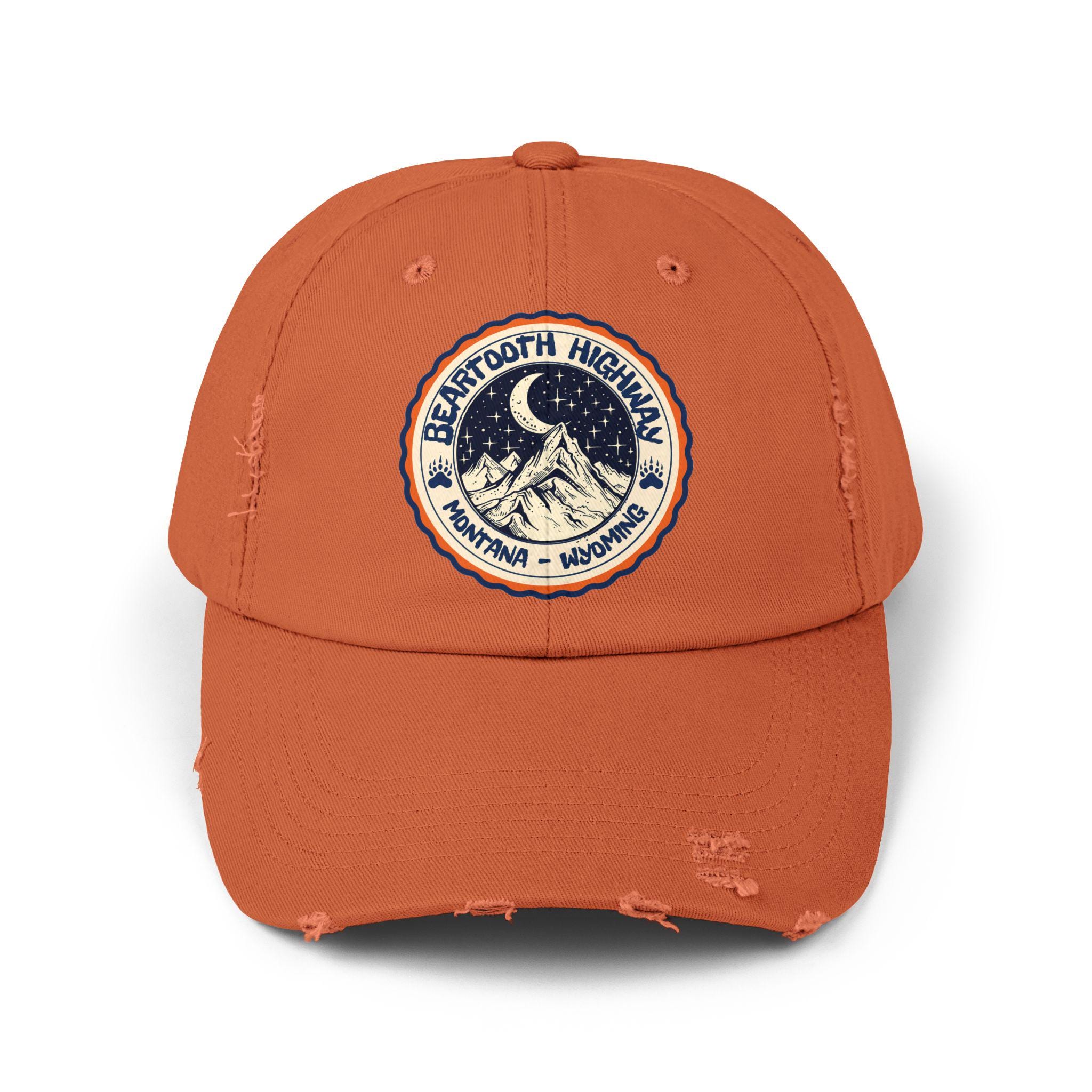 Beartooth Highway Design Unisex Distressed Cap, Travel Accessory