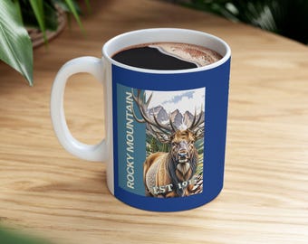 Rocky Mountain National Park Bull Elk Ceramic Mug - Colorado Souvenir, Gift for Nature Lovers, Travel Mug, Estes Park, Continental Divide