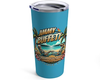Jimmy Buffett Memorial Hwy Florida A1A Tumbler 20oz - Tropical Beach, Travel, Coffee or Smoothie, Parrotheads, Key West, Margaritaville