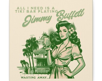 Jimmy Buffett Canvas Wall Art, Beach Decor, Jimmy Buffett Fans, Tiki Bar Art, Parrothead, Beach Lovers Decor, Beach House Art, Fun Wall Art