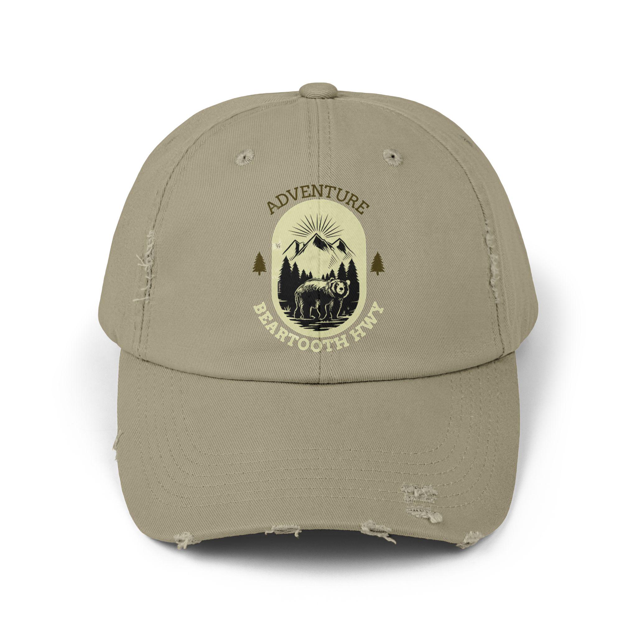 Beartooth Hwy Adventure Distressed Cap - Yellowstone Hat, Camping