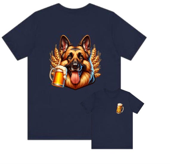 German Shepherd Fun Beer Lover Tee, Pet Lover Gift, Dog Dad