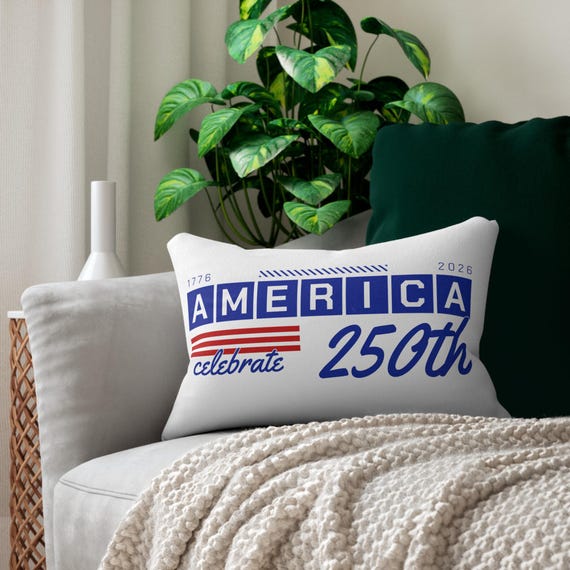 America's Birthday 250th Celebrate Lumbar Pillow, Patriotic Home