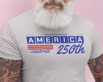 アメリカ建国250周年記念ユニセックスTシャツ、愛国的なお祭り、独立