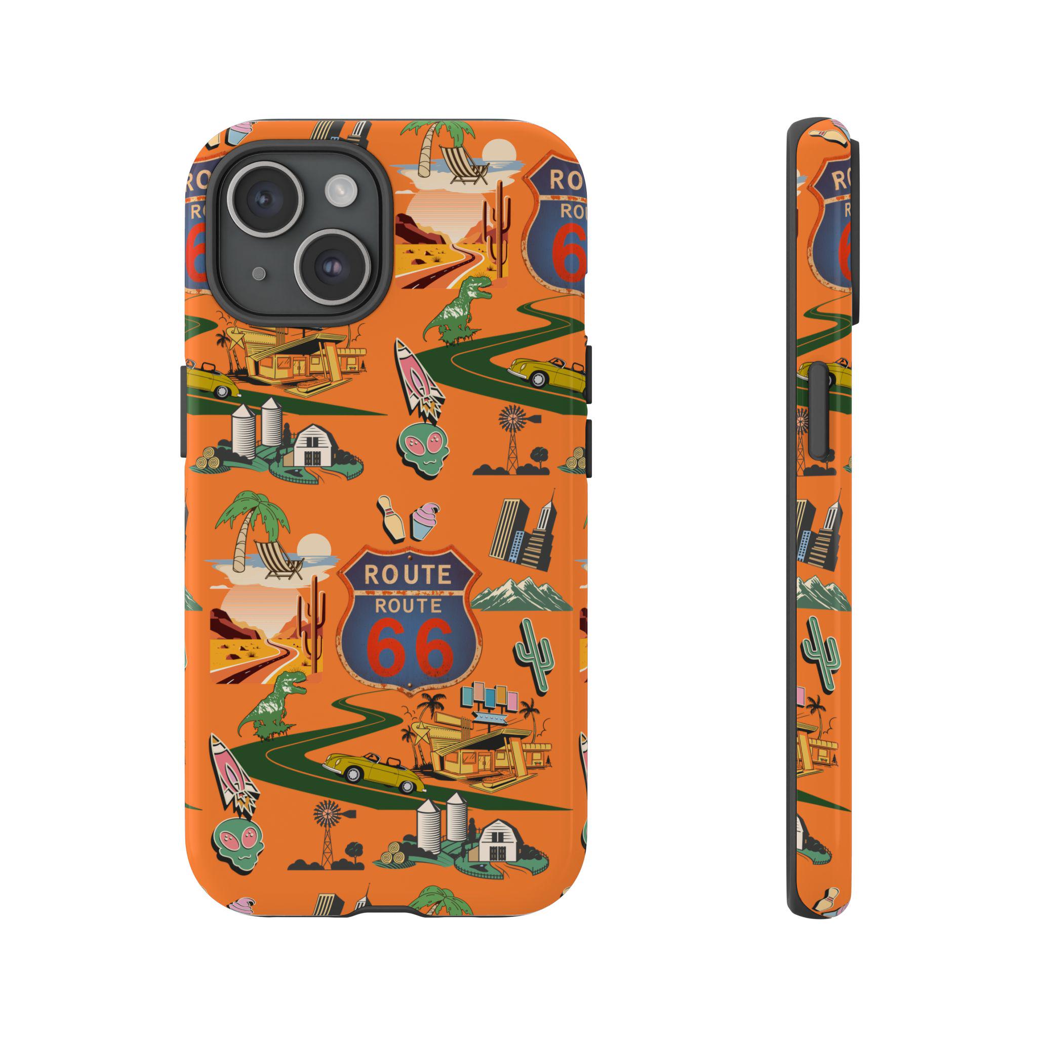 Route 66 Highway Adventure Phone Case, Retro Travel Accessory