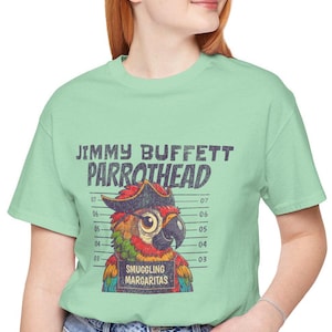 Jimmy Buffett Parrothead Graphic Tee, Tropical Vibes Shirt, Jimmy Buffett Fan Gift, Summer Wardrobe Staple, Beach Party Wear, Funny Buffett