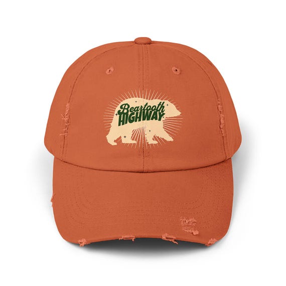 Beartooth Highway Unisex Distressed Cap, Yellowstone Cap, National