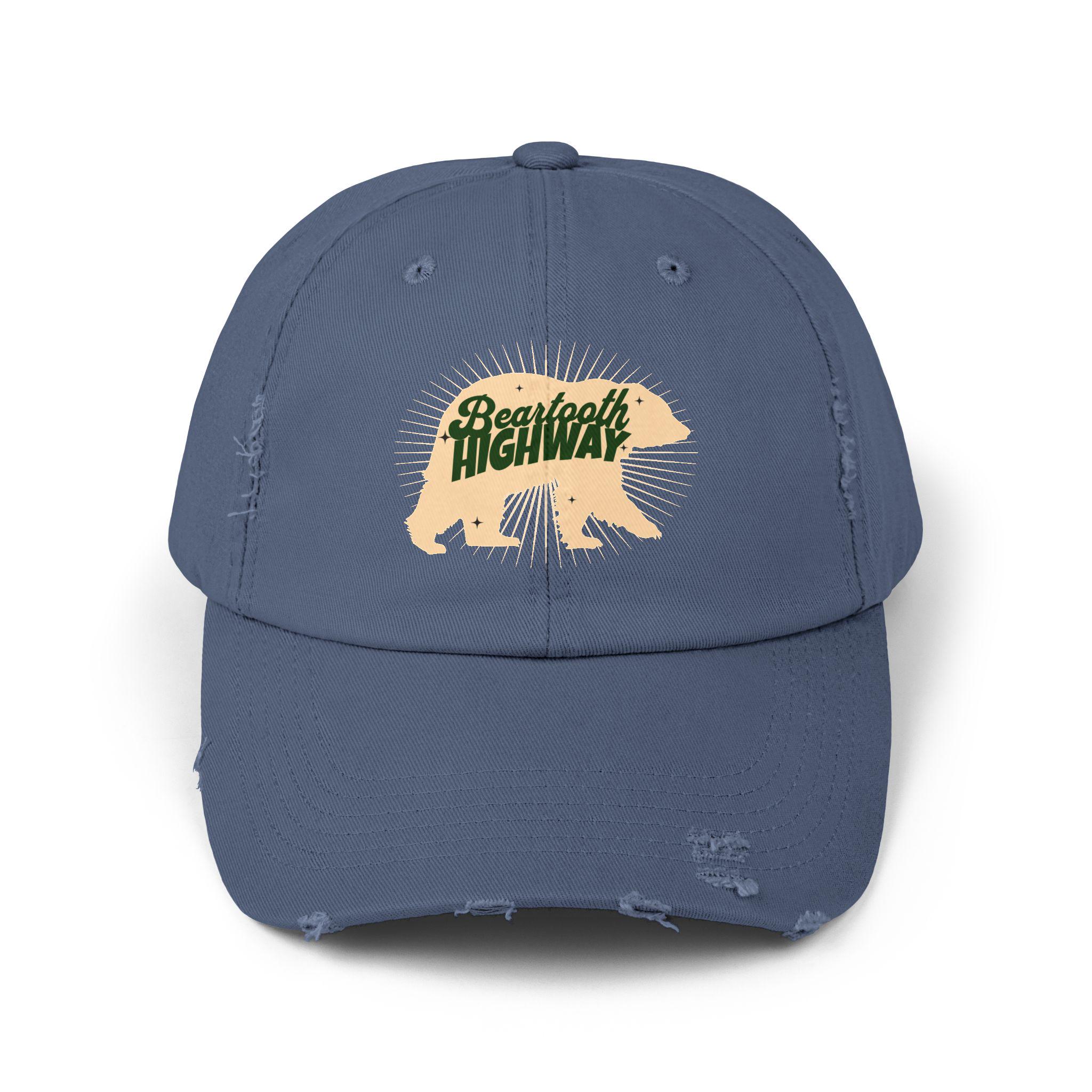 Beartooth Highway Unisex Distressed Cap, Yellowstone Cap, National