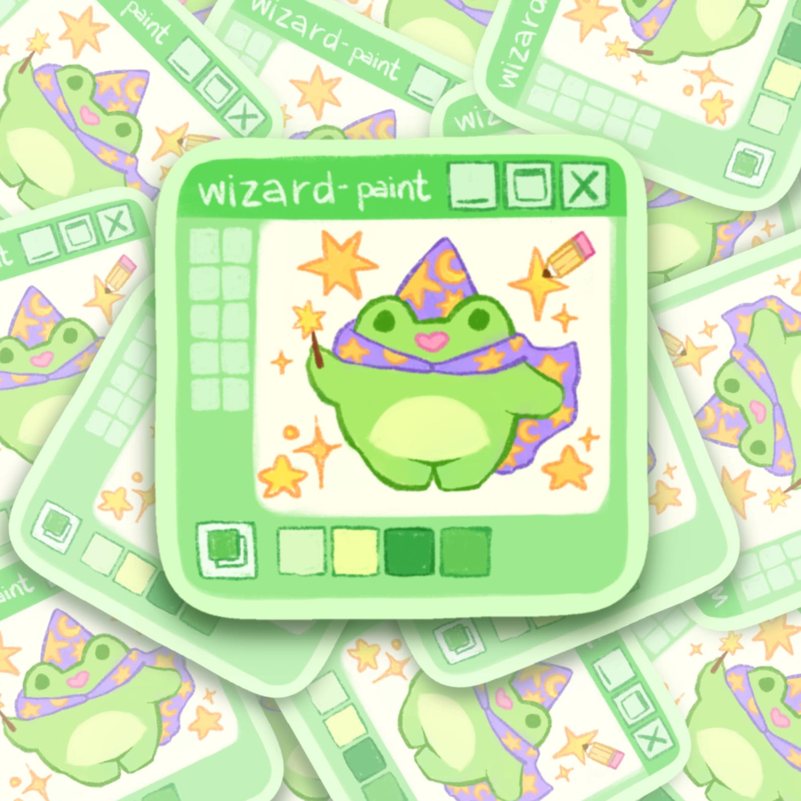 Wizard Frog Sticker – MS Paint Style 2000s Nostalgia Vinyl Sticker - Etsy