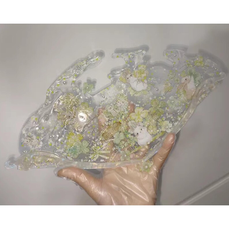 Handmade Cartoon Rabbit Drip Glue Fan: Water Ripple Design - Etsy