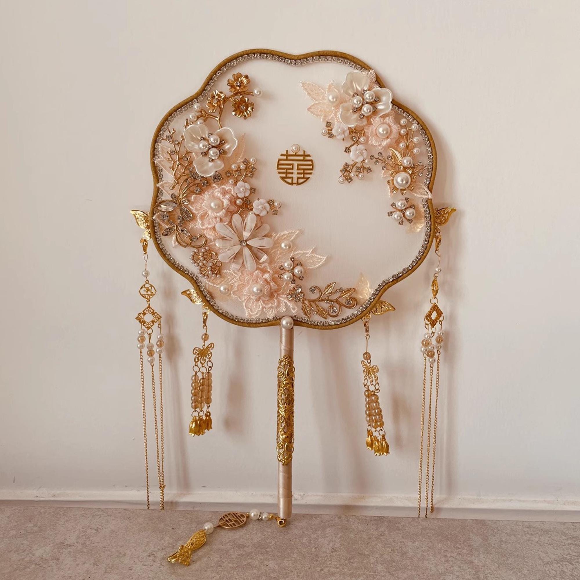 AAF Nommel Chinesischer Handfächer - 65cm Drachen Design Bambus