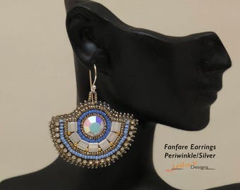 EARRING TUTORIAL - FANFARE (Bead Embroidery)