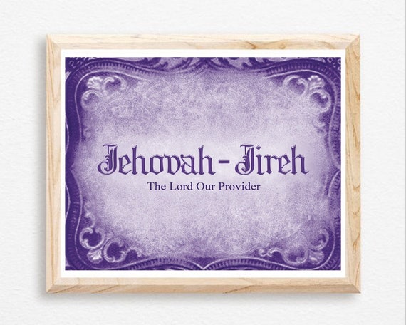 Jehovah Jireh Purple Jehovah Provider Lord Religious Etsy