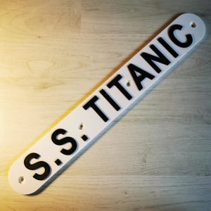 TITANIC name plate replica of RMS Titanic lifeboat