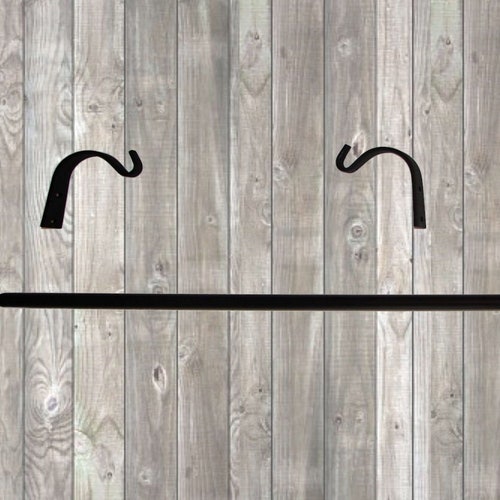 Black Wrought Iron Curtain Drapery Rodhks Rustic Farmhouse Etsy